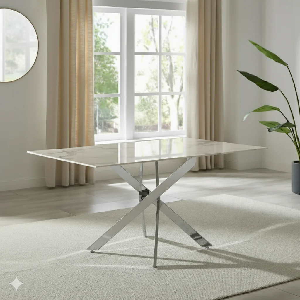 CR-Genesis Rectangle - Marble Finish/Silver