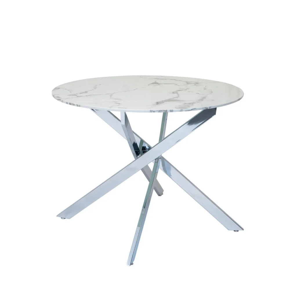 CR - Genesis 39” Round - Marble Finished Glass/Silver